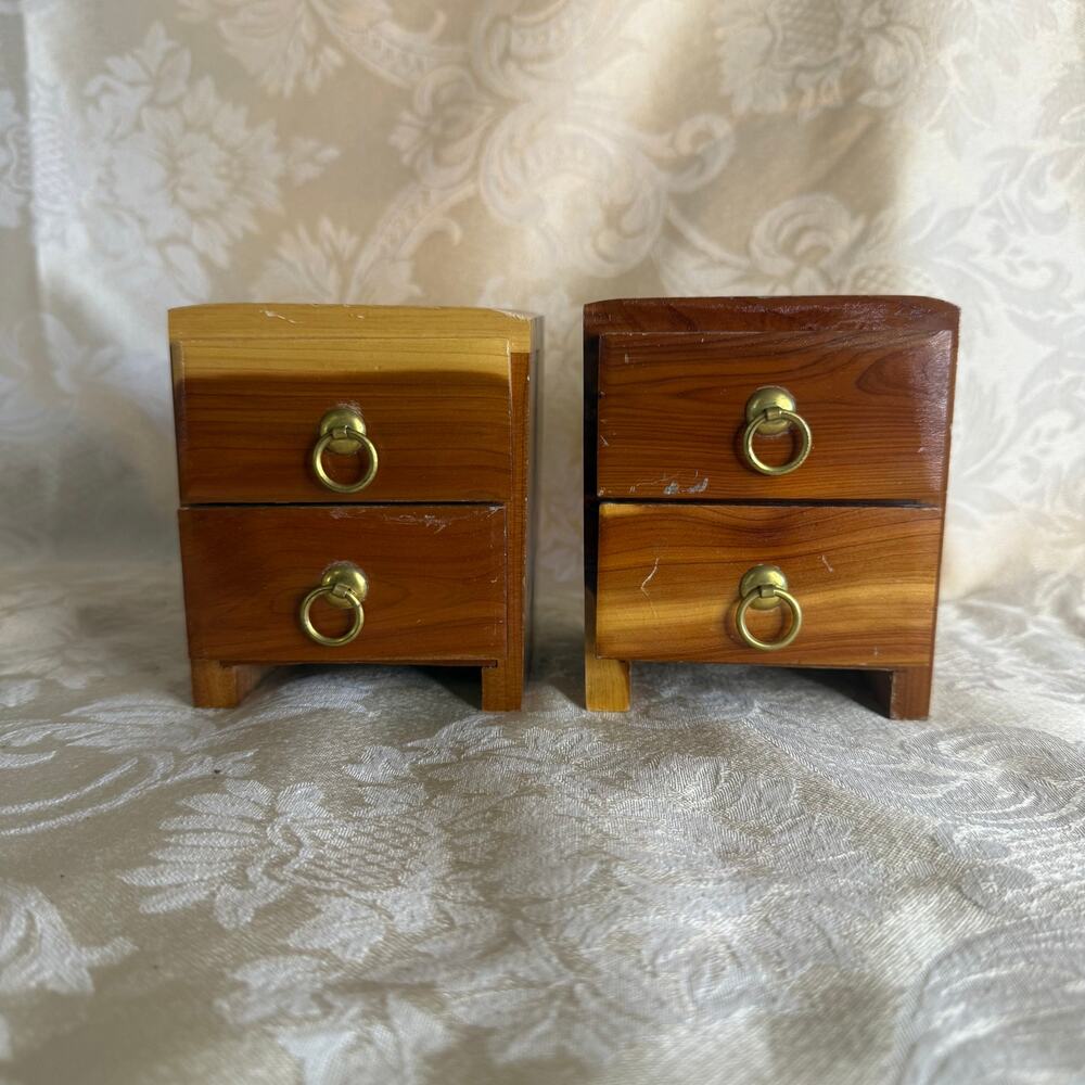 Vintage Cedar Mini Dresser Pair Portland Oregon Trinket Drawers